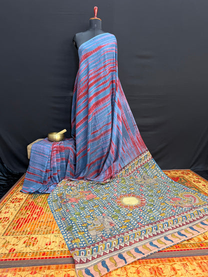 Silkcotton penkalamkari saree
