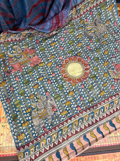 Silkcotton penkalamkari saree