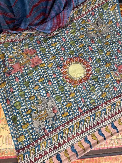 Silkcotton penkalamkari saree