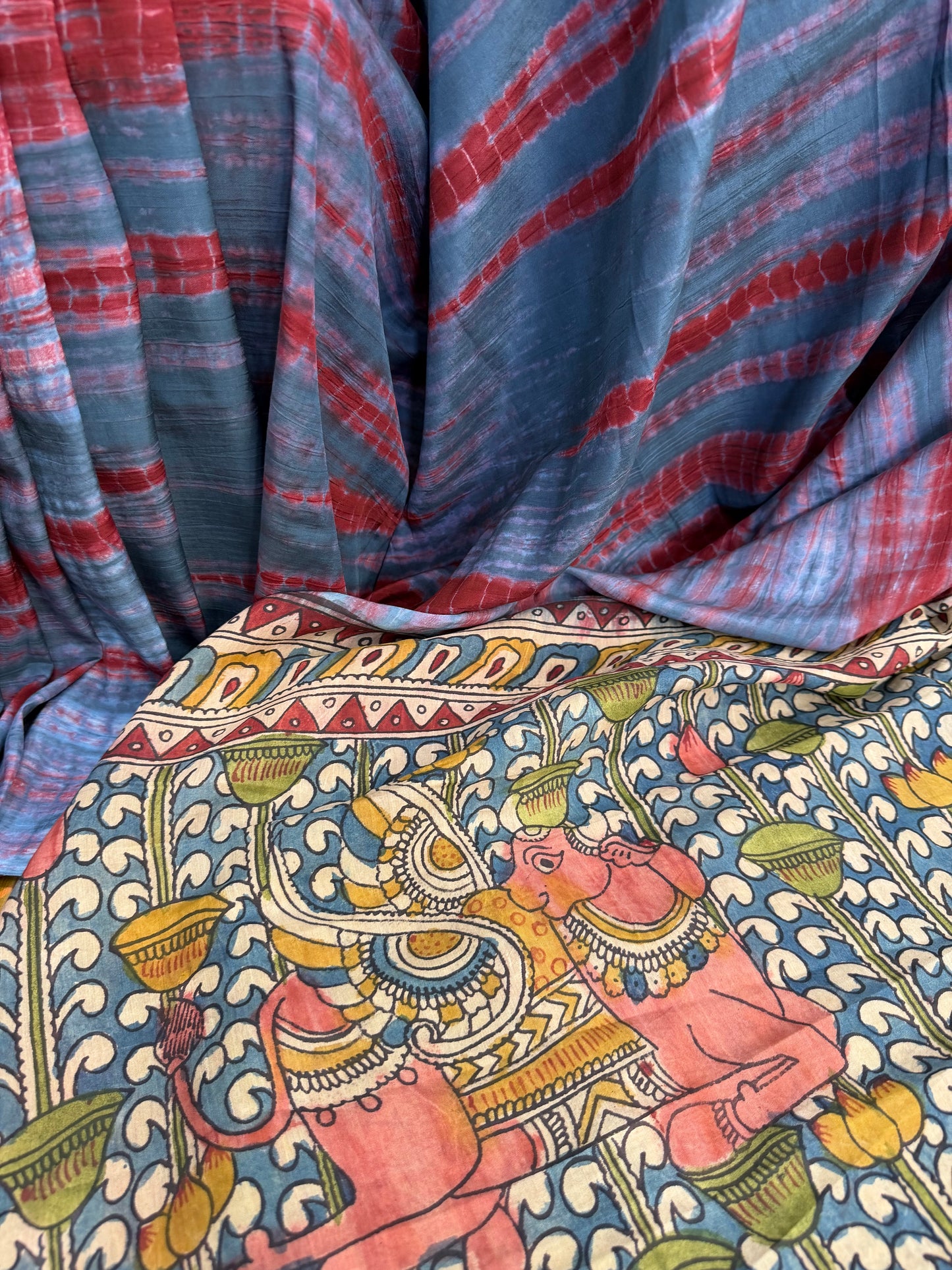 Silkcotton penkalamkari saree