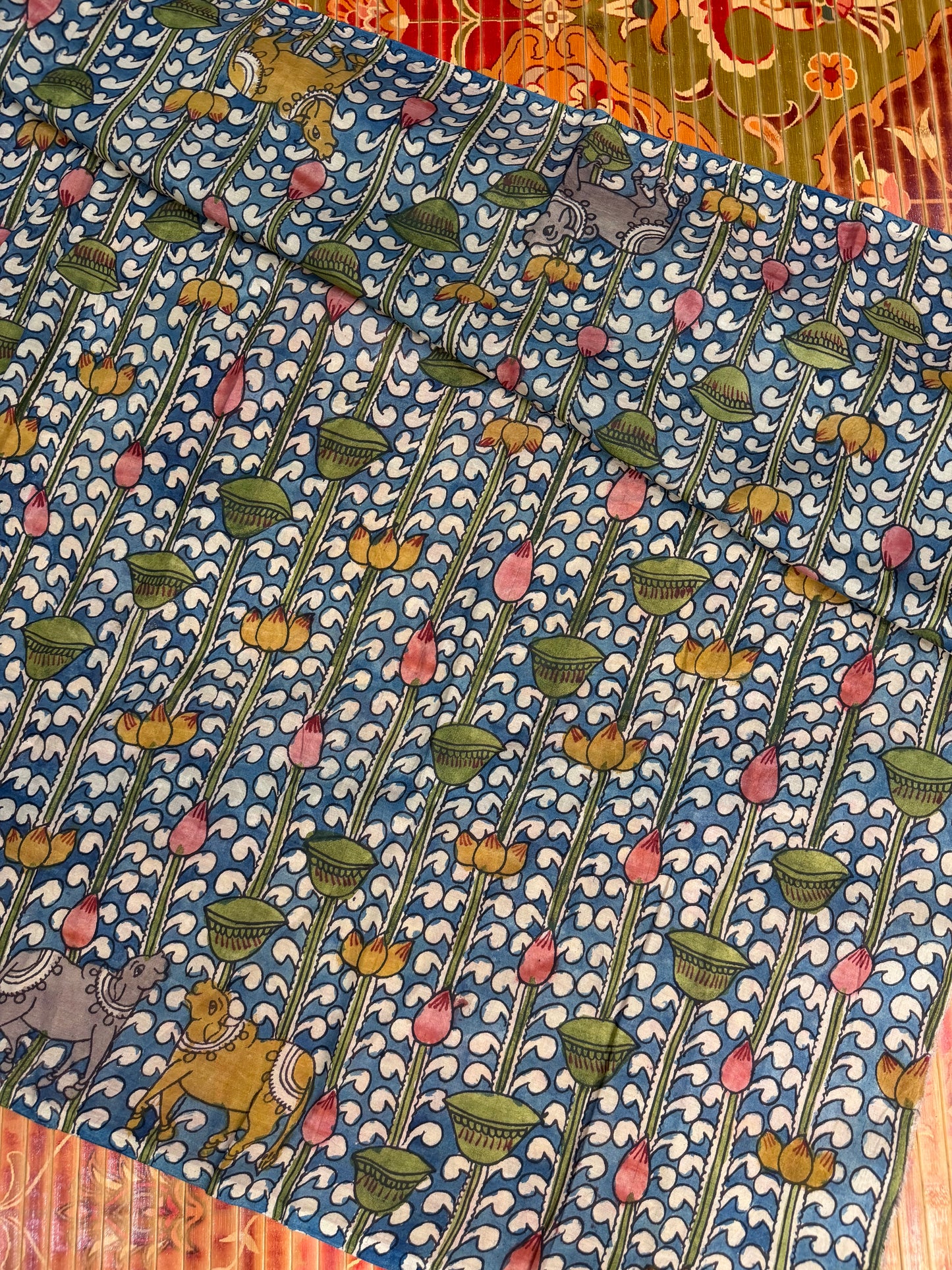 Silkcotton penkalamkari saree