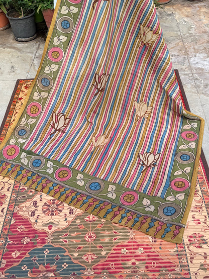 Silkcotton Penkalamkari Dupattas.