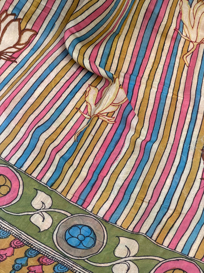 Silkcotton Penkalamkari Dupattas.