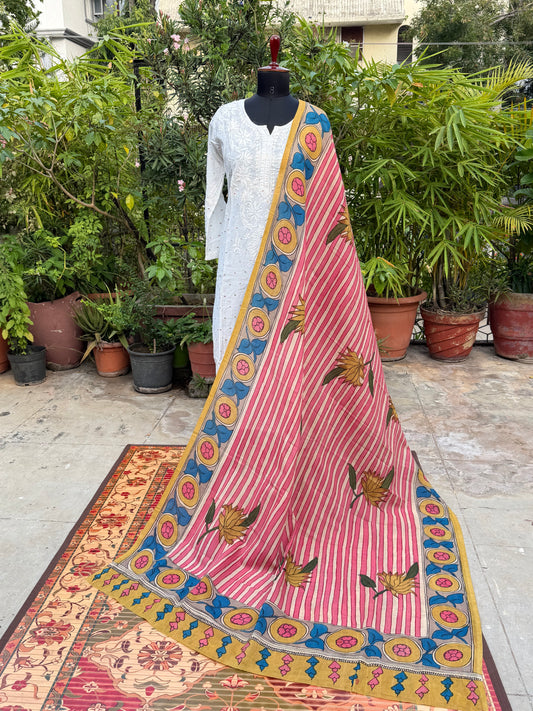 Silkcotton Penkalamkari Dupattas.