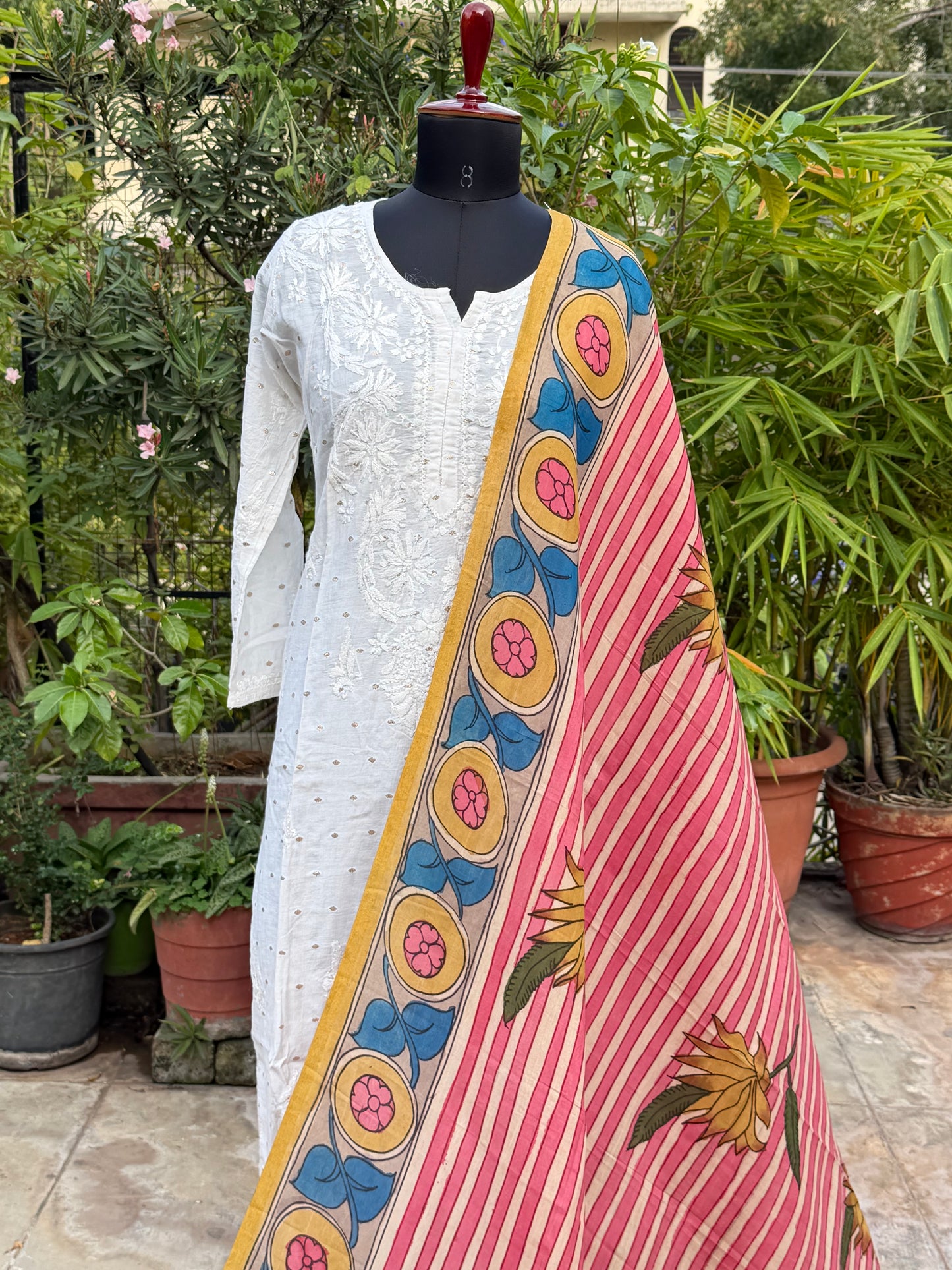 Silkcotton Penkalamkari Dupattas.