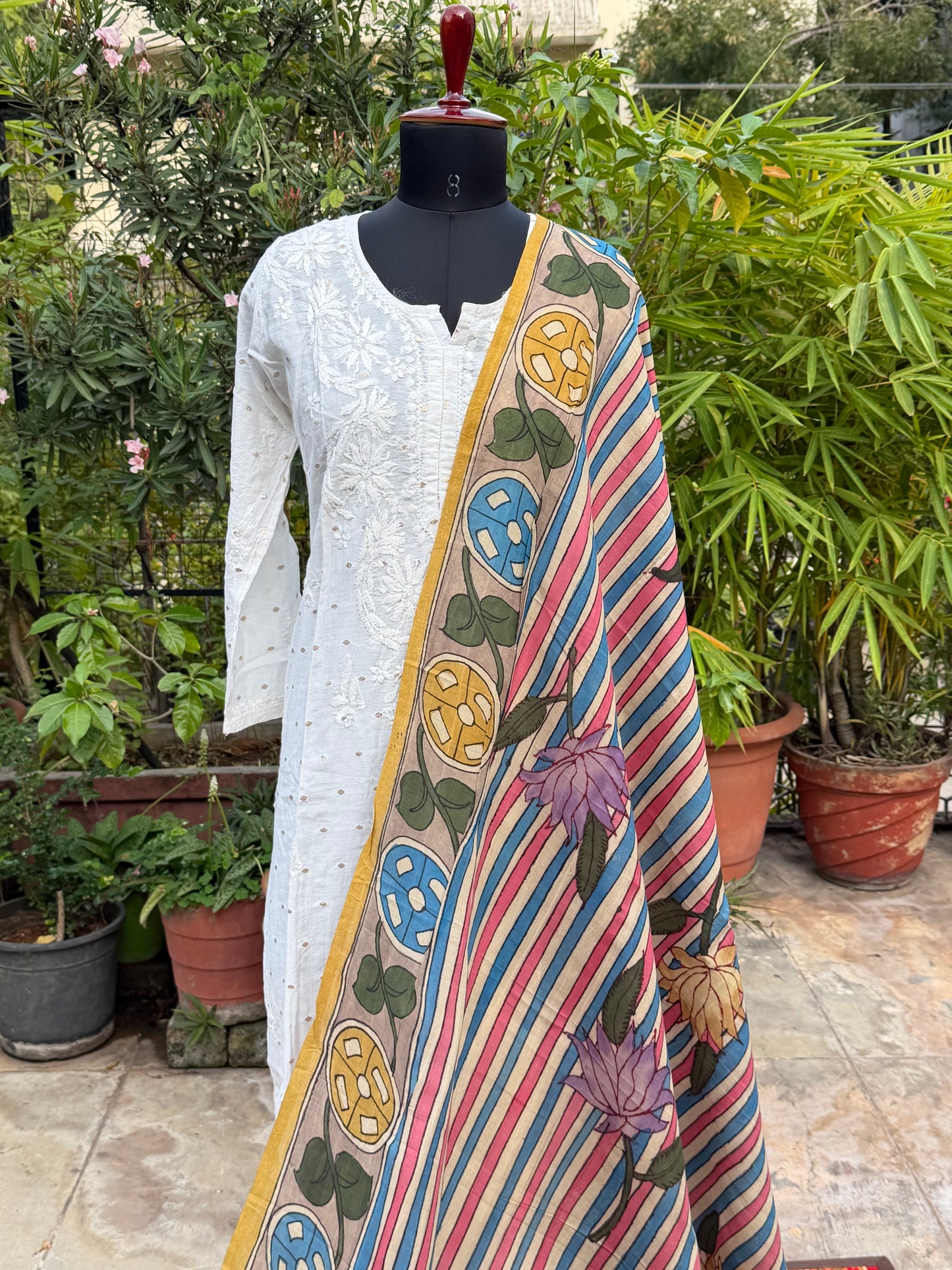 Silkcotton Penkalamkari Dupattas.