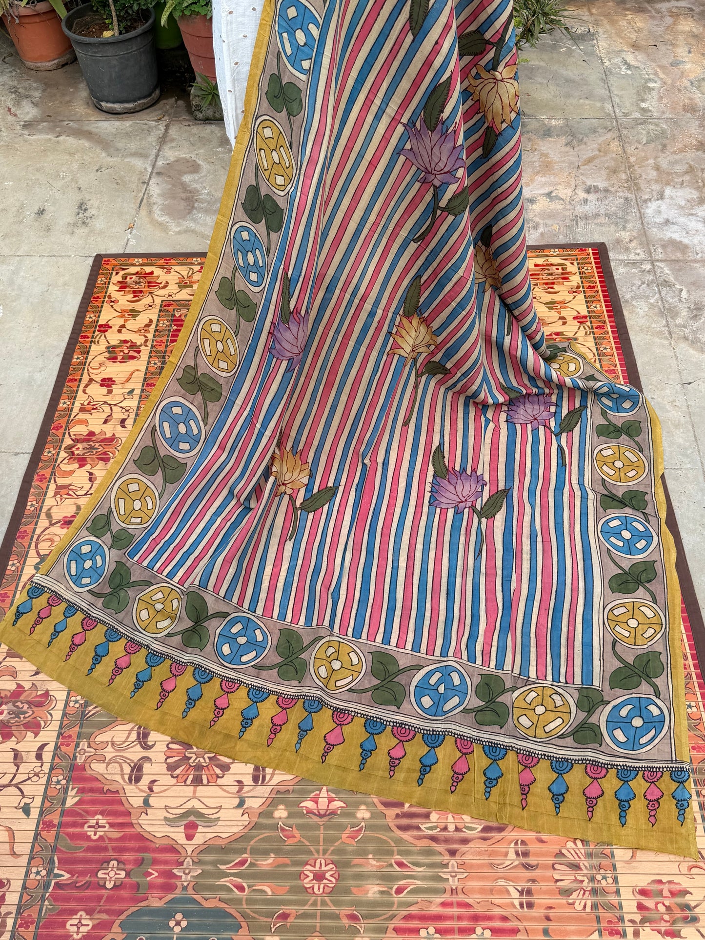 Silkcotton Penkalamkari Dupattas.