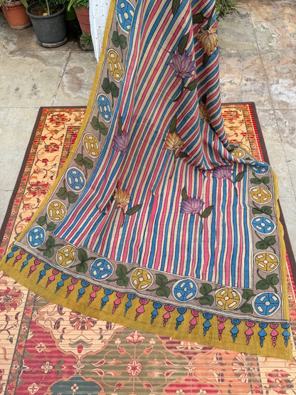 Silkcotton Penkalamkari Dupattas.