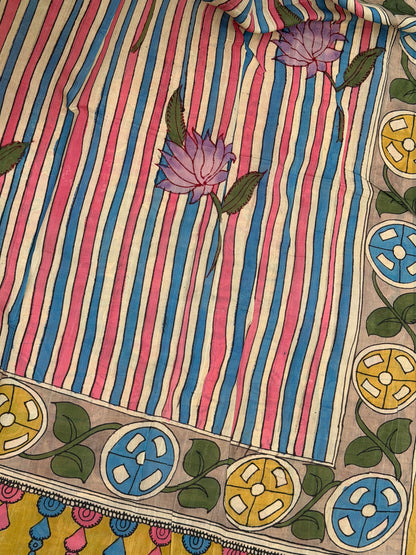 Silkcotton Penkalamkari Dupattas.