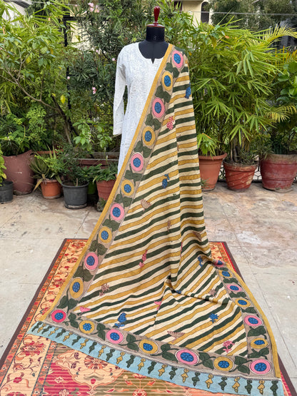 Silkcotton Penkalamkari Dupattas.