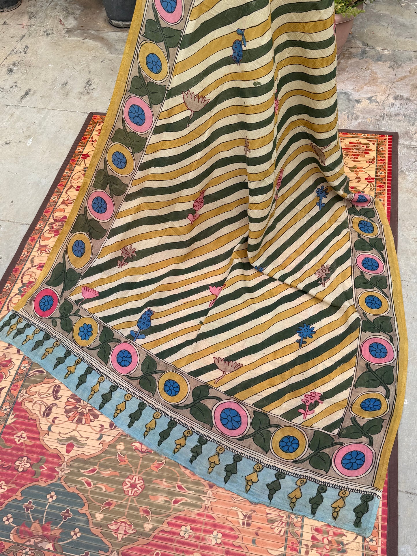 Silkcotton Penkalamkari Dupattas.