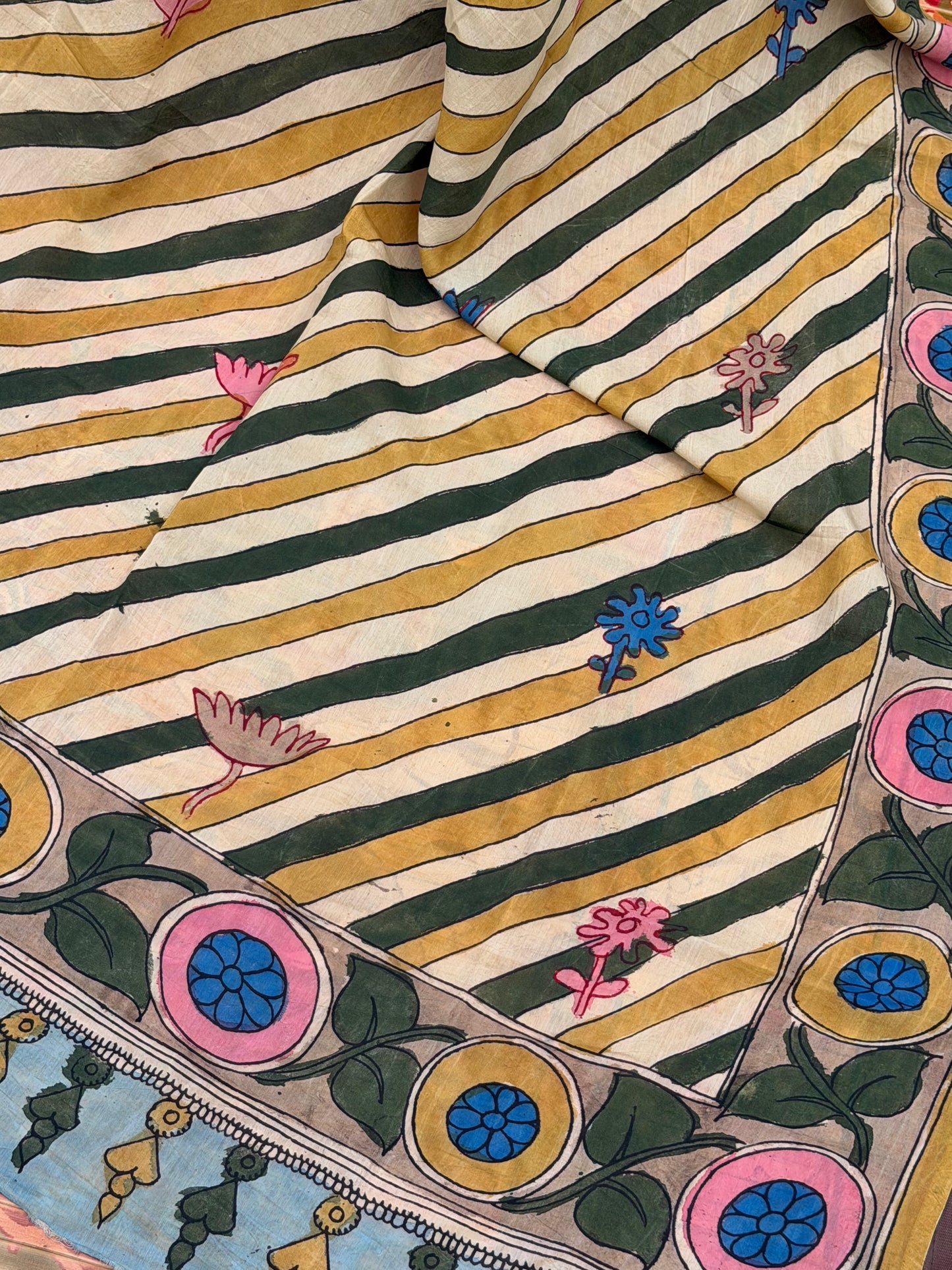 Silkcotton Penkalamkari Dupattas.