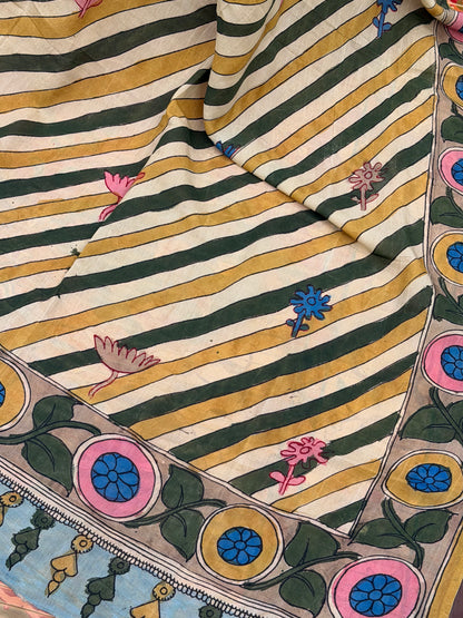 Silkcotton Penkalamkari Dupattas.