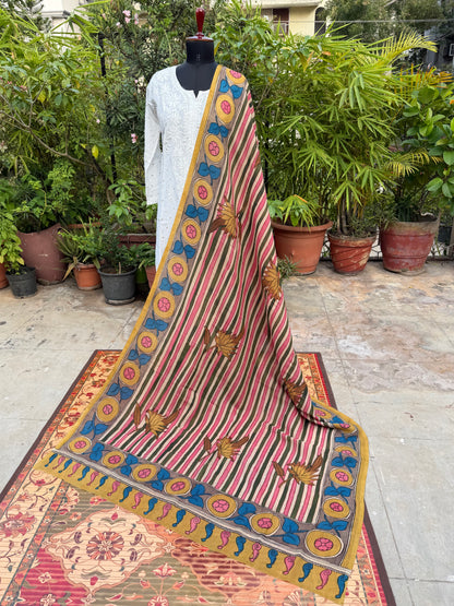 Silkcotton Penkalamkari Dupattas.