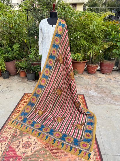 Silkcotton Penkalamkari Dupattas.