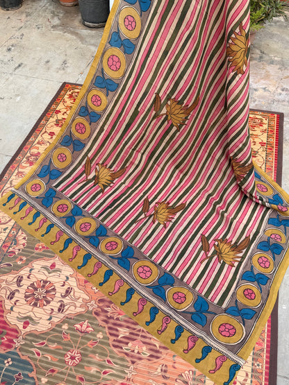 Silkcotton Penkalamkari Dupattas.