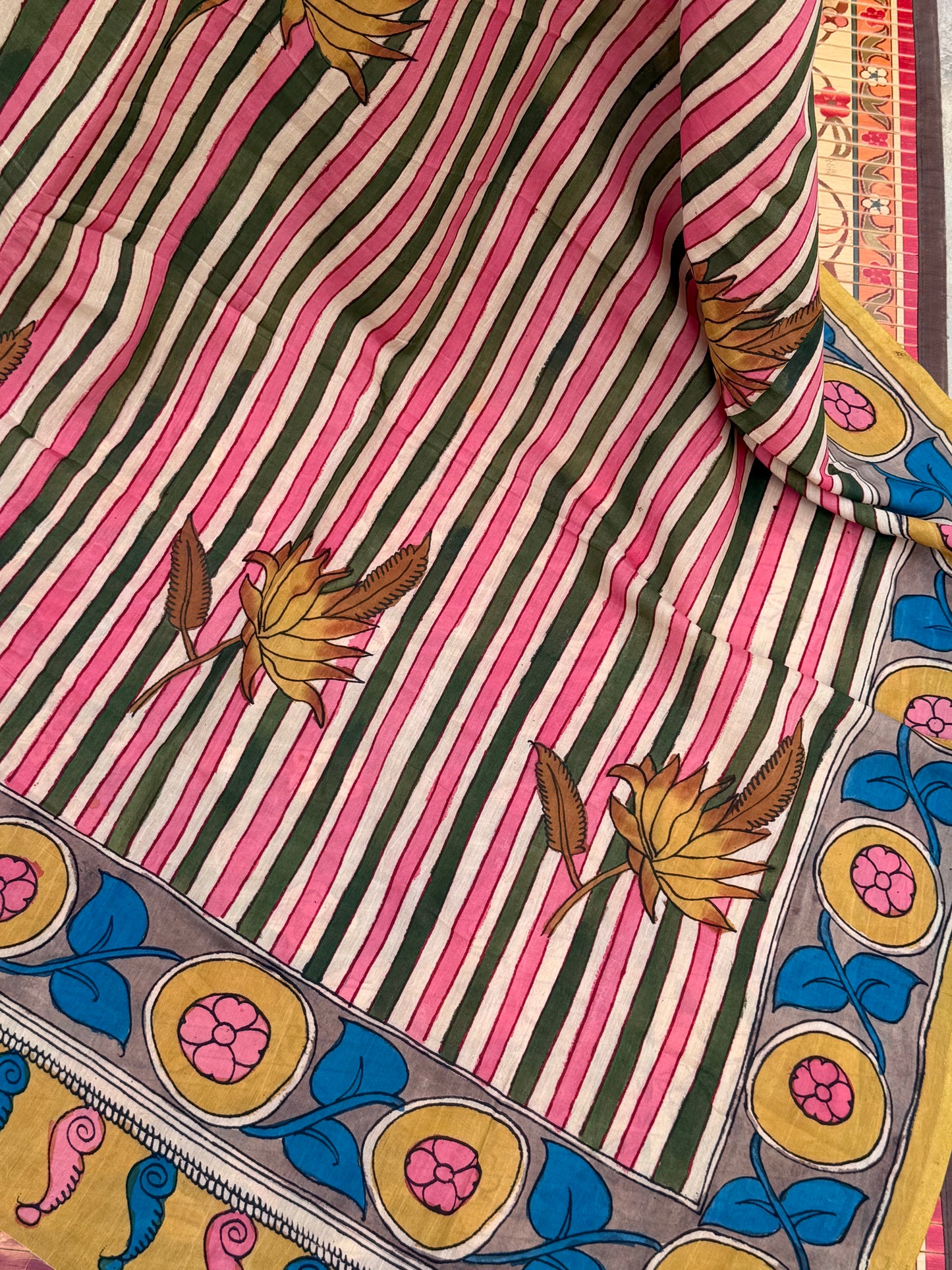 Silkcotton Penkalamkari Dupattas.