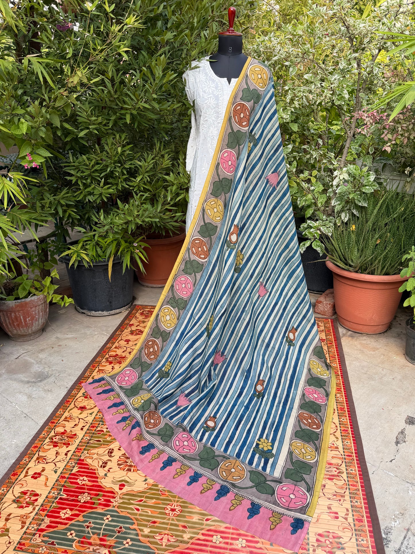 Silkcotton Penkalamkari Dupattas.