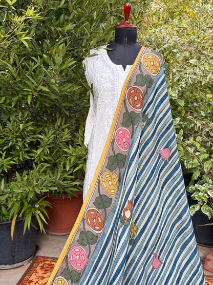 Silkcotton Penkalamkari Dupattas.