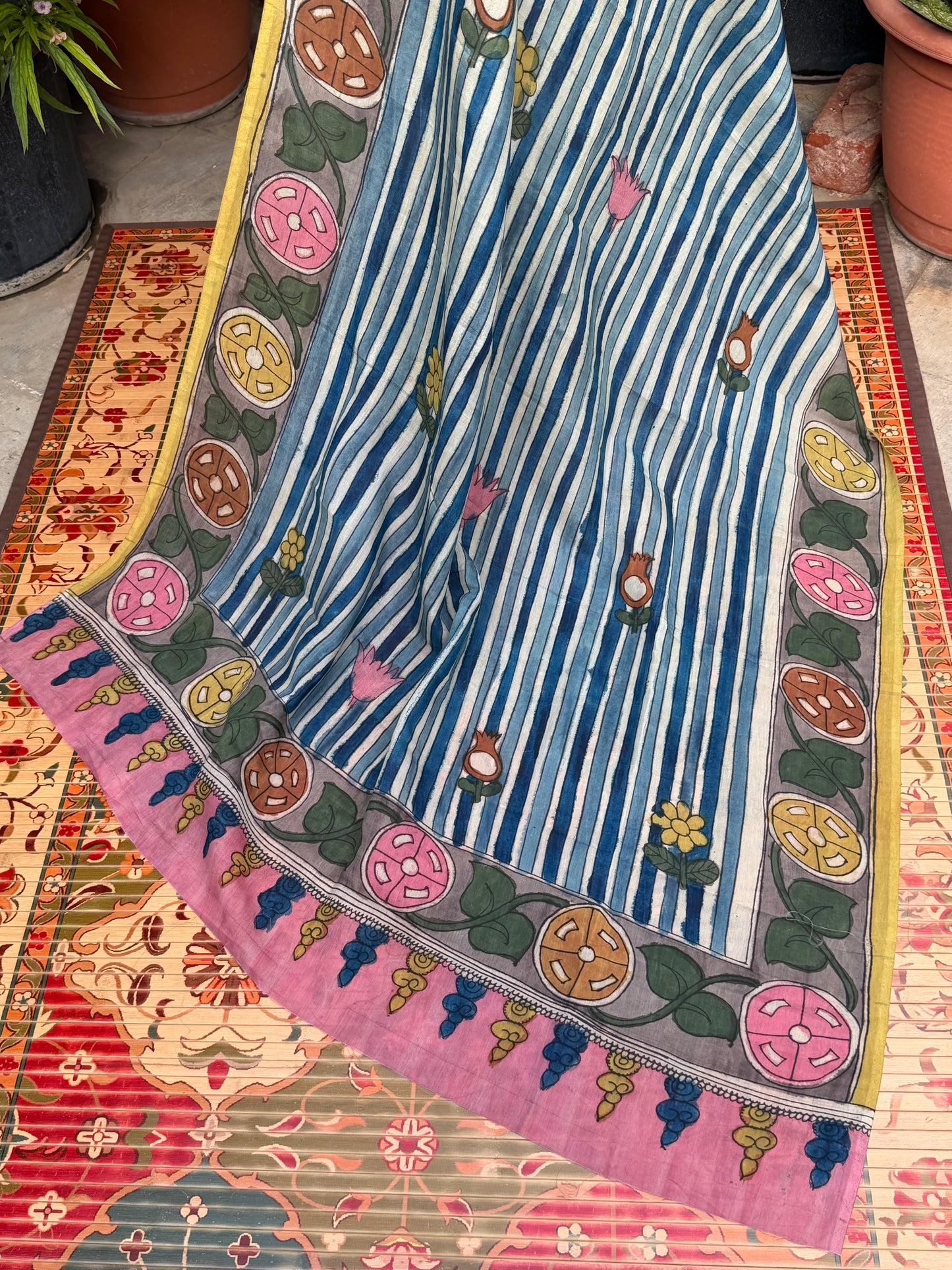 Silkcotton Penkalamkari Dupattas.