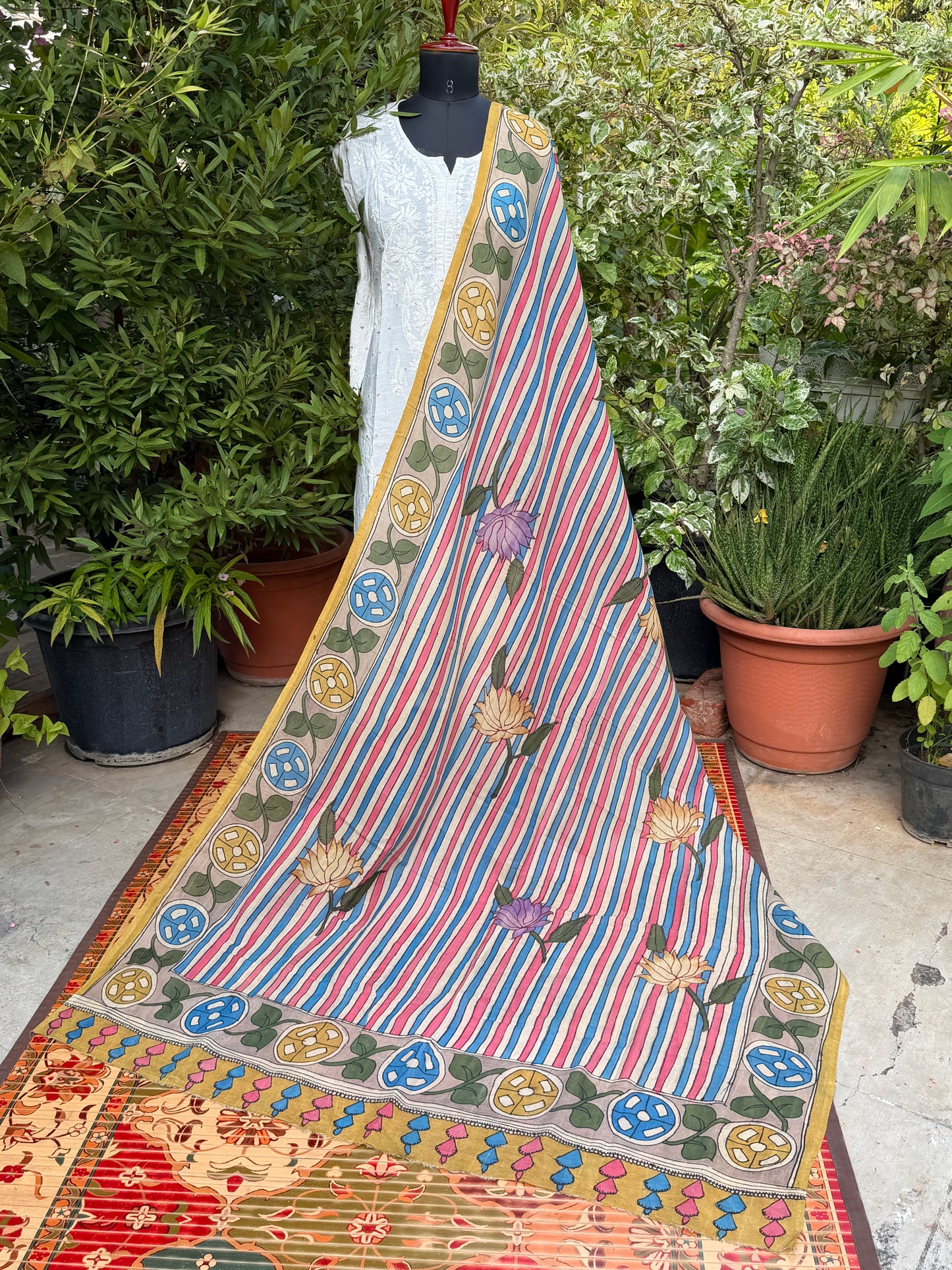 Silkcotton Penkalamkari Dupattas.