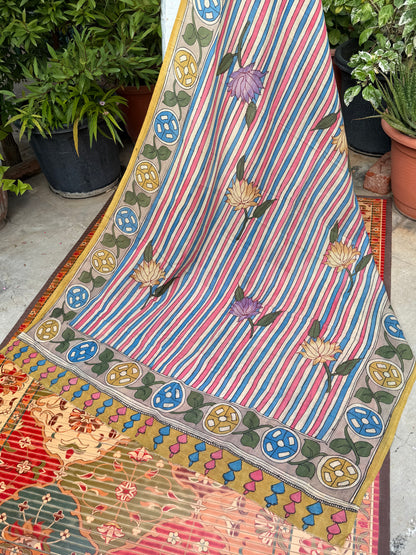 Silkcotton Penkalamkari Dupattas.