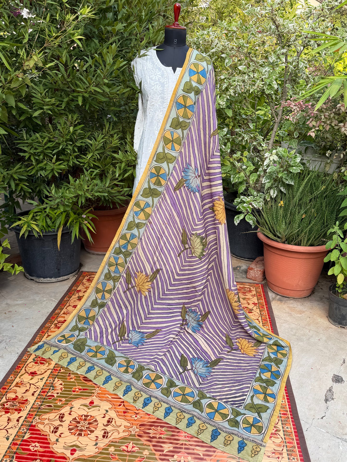 Silkcotton Penkalamkari Dupattas.