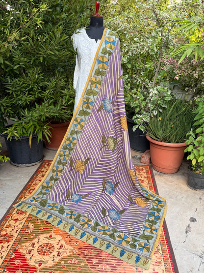 Silkcotton Penkalamkari Dupattas.