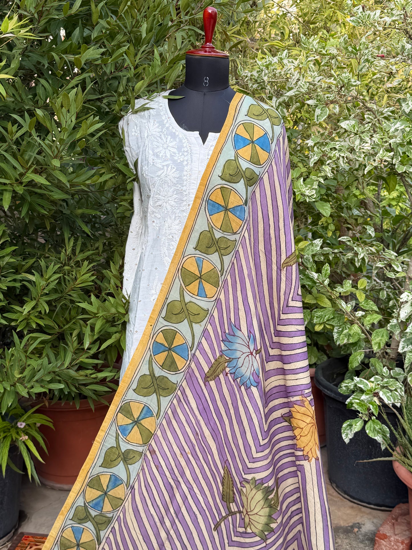 Silkcotton Penkalamkari Dupattas.