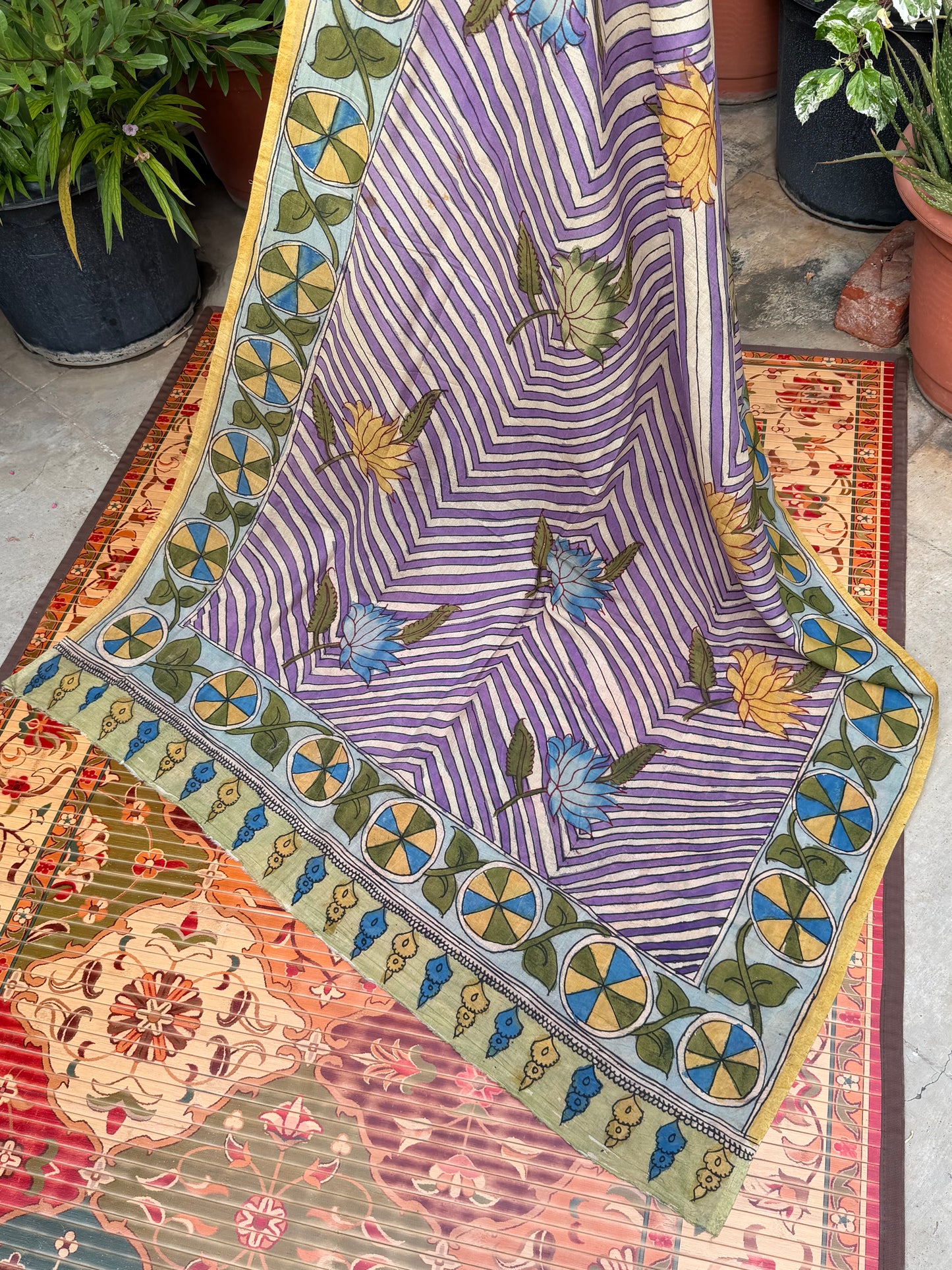 Silkcotton Penkalamkari Dupattas.