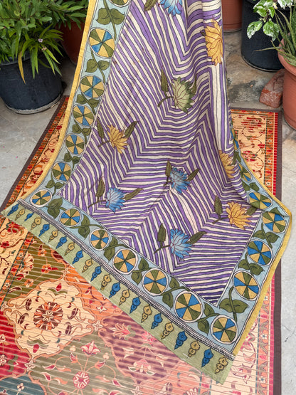 Silkcotton Penkalamkari Dupattas.