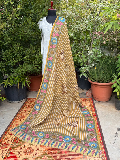 Silkcotton Penkalamkari Dupattas.