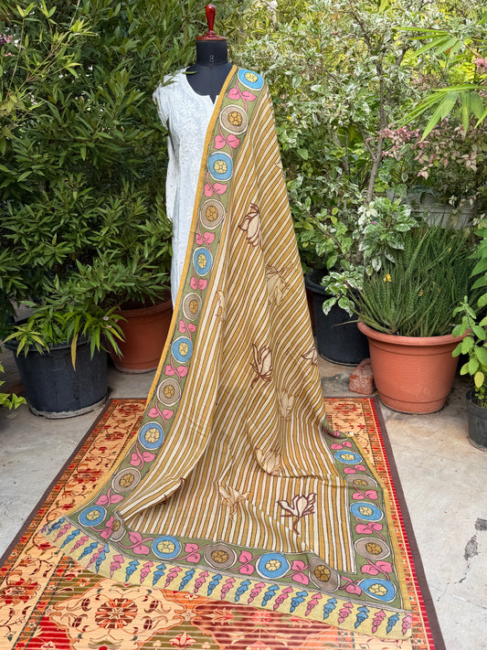 Silkcotton Penkalamkari Dupattas.