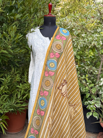 Silkcotton Penkalamkari Dupattas.