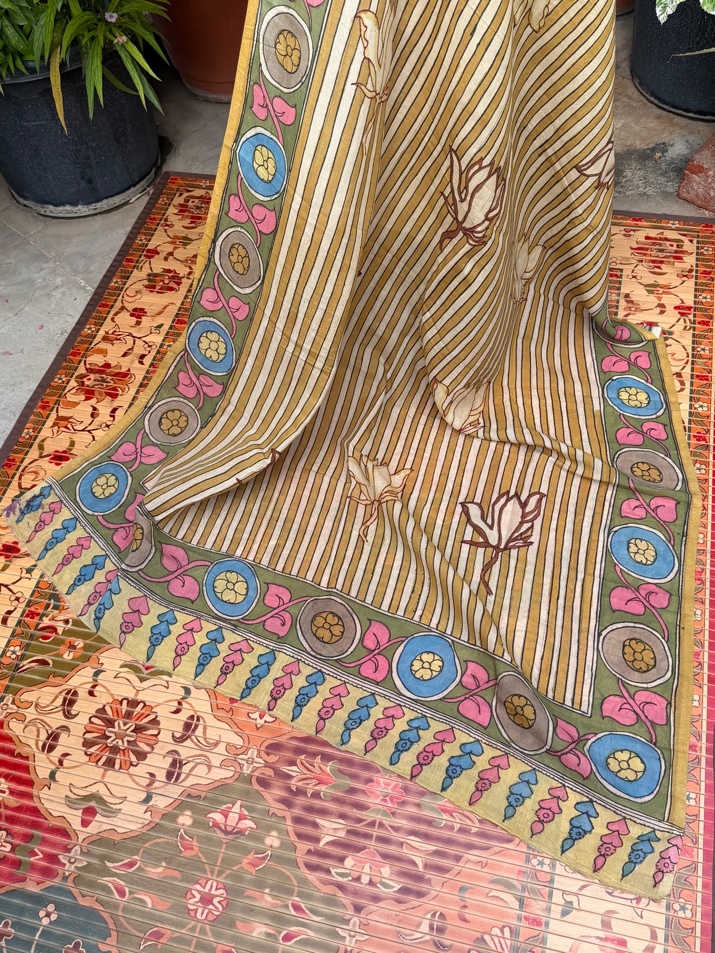 Silkcotton Penkalamkari Dupattas.