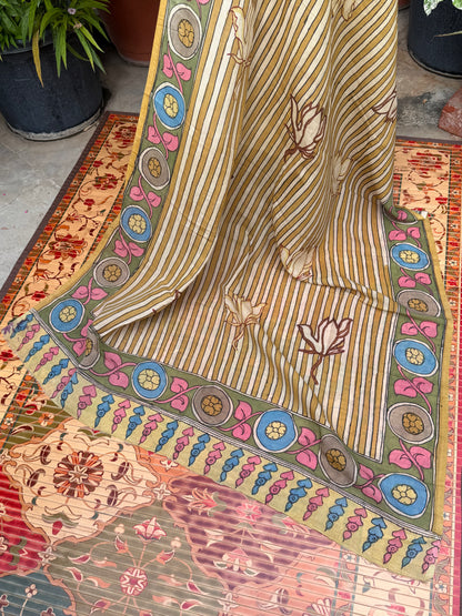 Silkcotton Penkalamkari Dupattas.