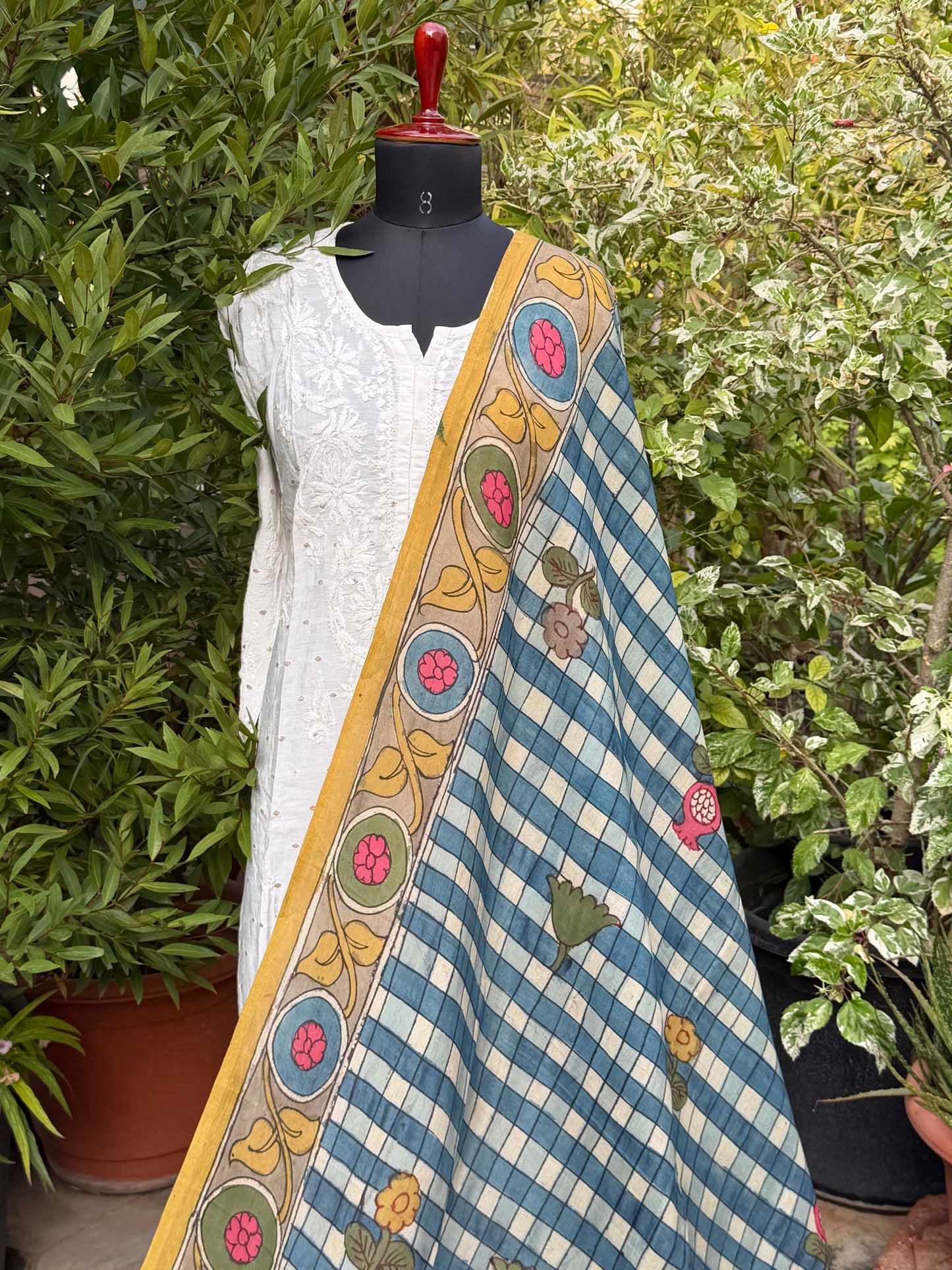 Silkcotton Penkalamkari Dupattas
