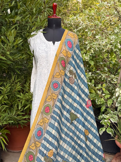 Silkcotton Penkalamkari Dupattas
