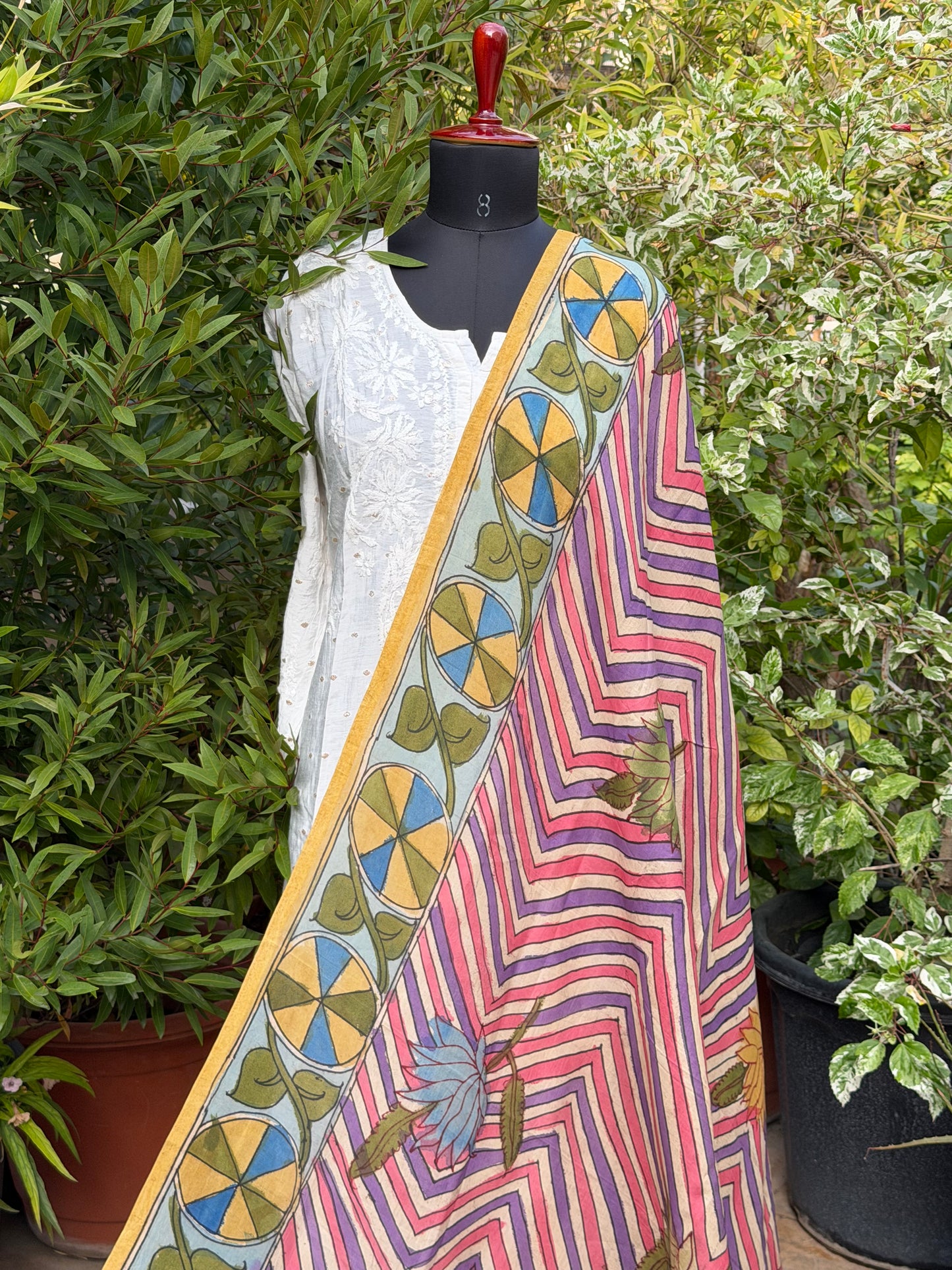Silkcotton Penkalamkari Dupattas