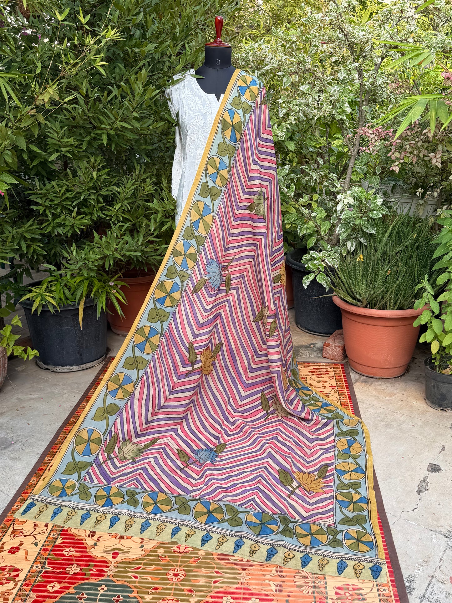 Silkcotton Penkalamkari Dupattas