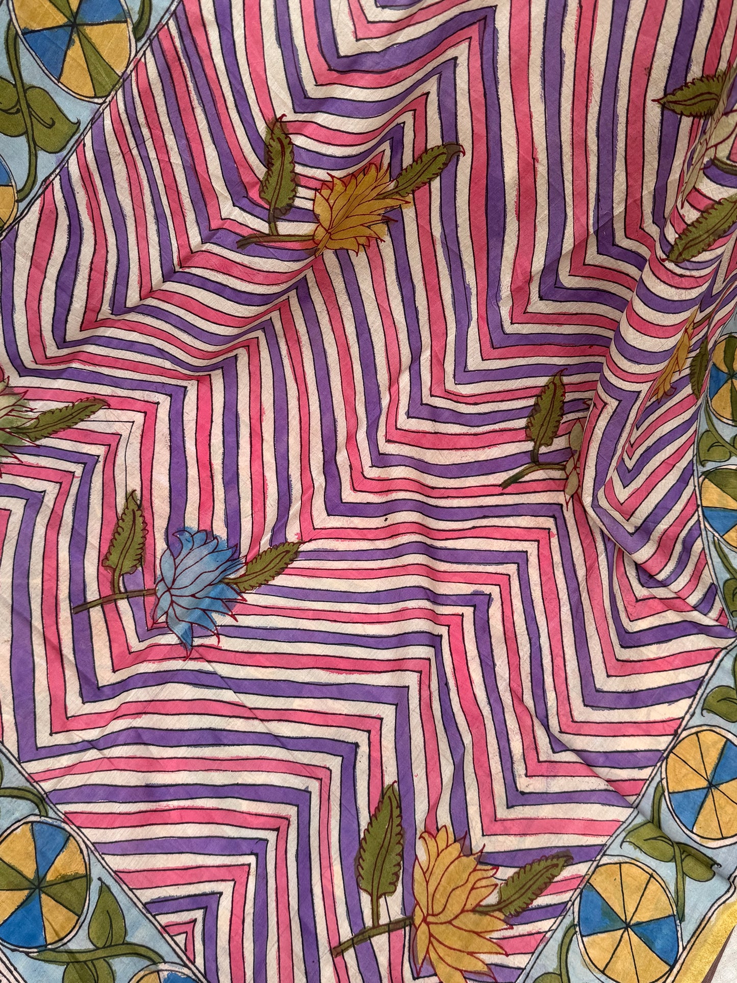 Silkcotton Penkalamkari Dupattas