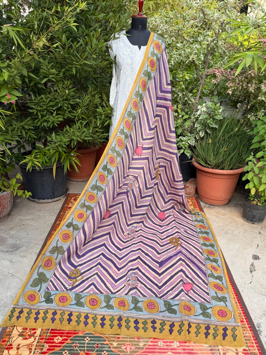 Silkcotton Penkalamkari Dupattas.