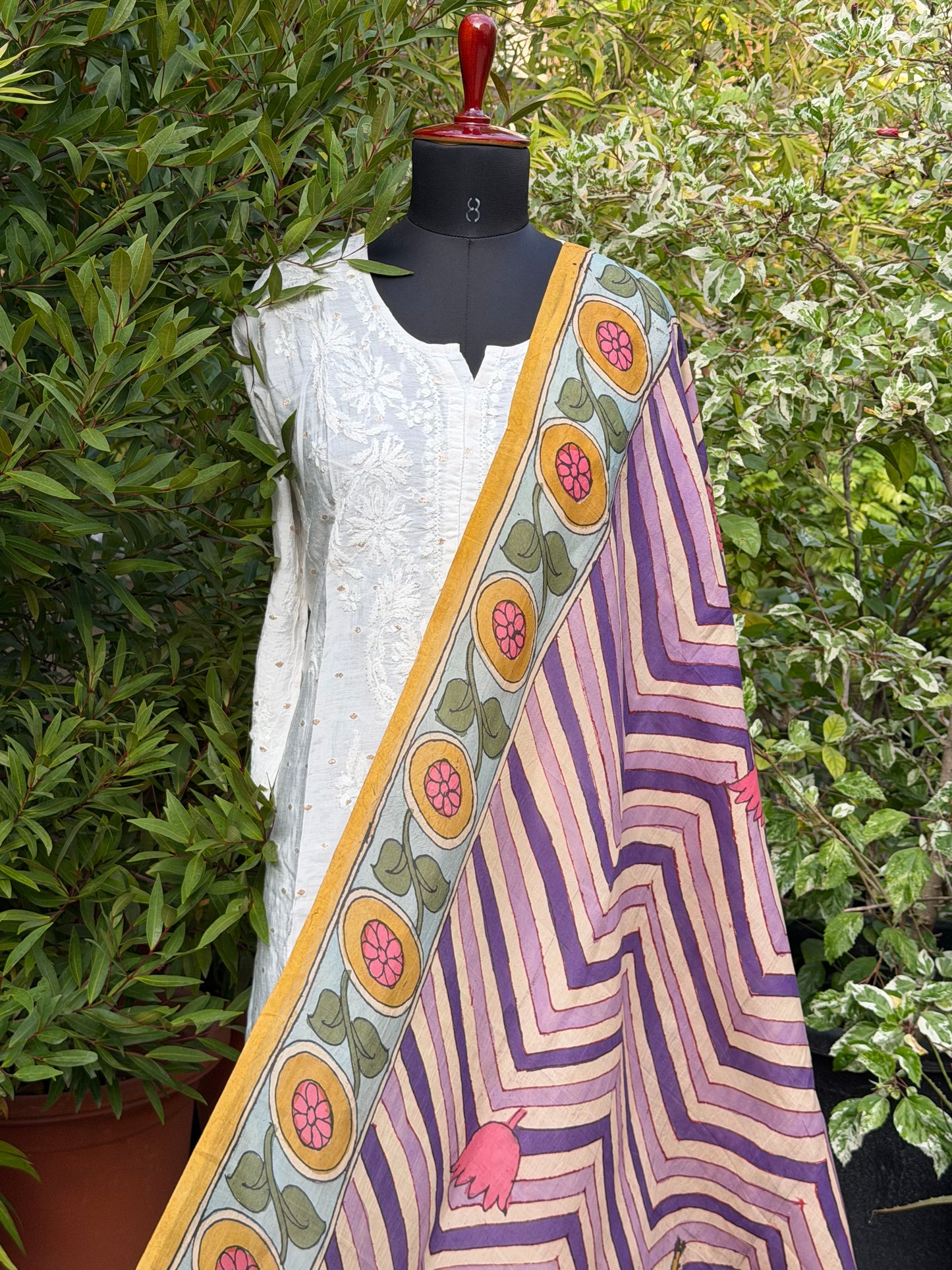 Silkcotton Penkalamkari Dupattas.