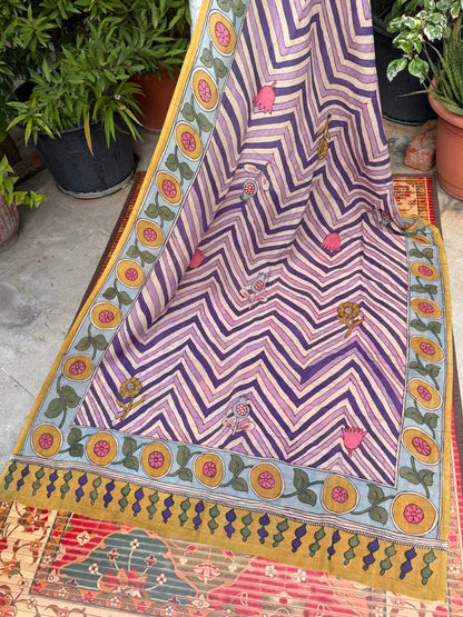 Silkcotton Penkalamkari Dupattas.