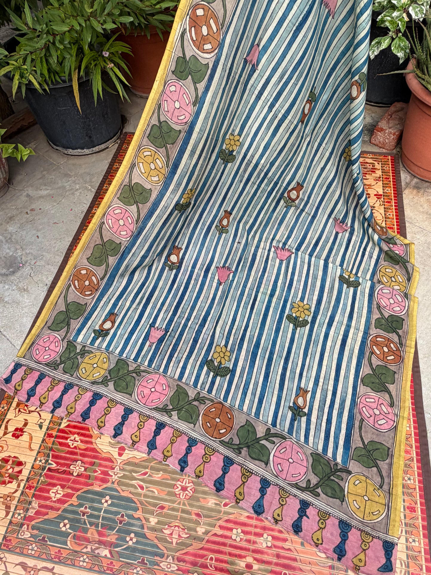 Silkcotton Penkalamkari Dupattas.