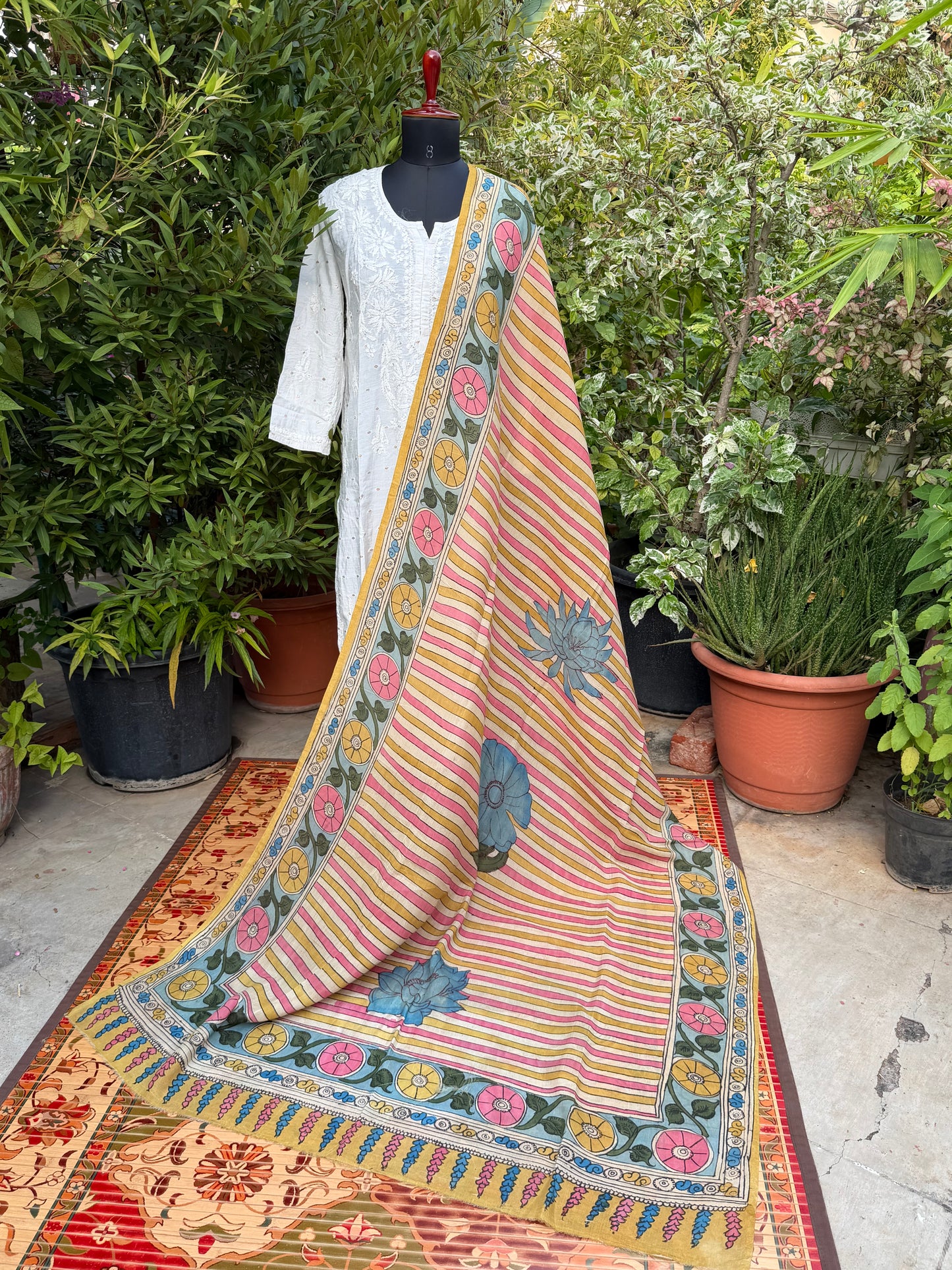 Silkcotton Penkalamkari Dupattas.