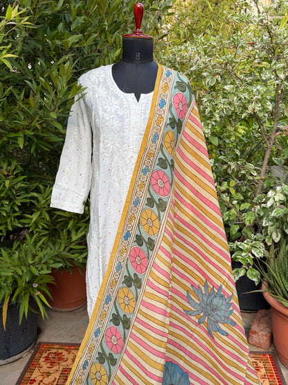 Silkcotton Penkalamkari Dupattas.