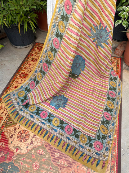 Silkcotton Penkalamkari Dupattas.