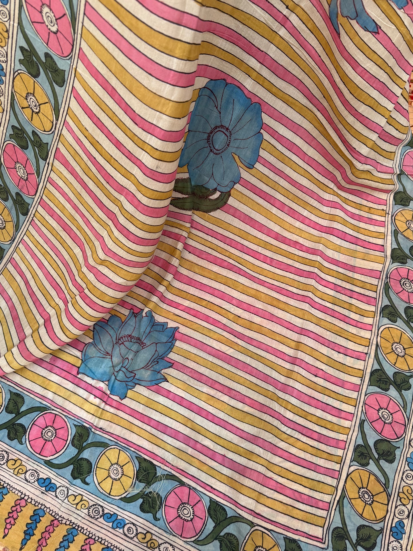 Silkcotton Penkalamkari Dupattas.