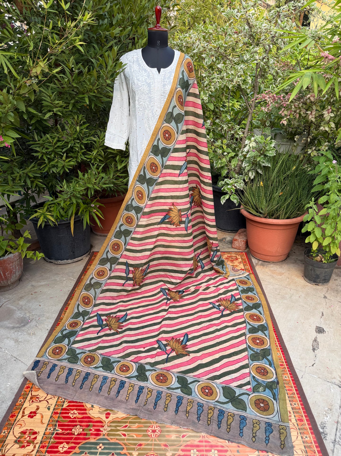 Silkcotton Penkalamkari Dupattas.